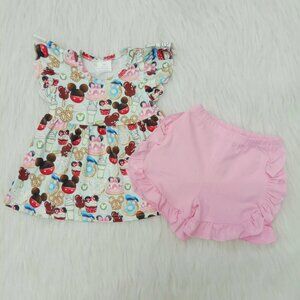 2T Girls Minnie Mouse Short Outfit